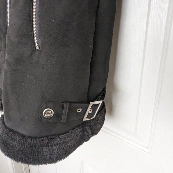 Steve Madden Women's Faux-Shearling Coat, Created for Macy's Size M Black - Picture 6 of 13